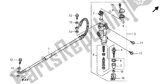 All parts for the Rr. Brake Master Cylinder of the Honda CRF 250R 2013