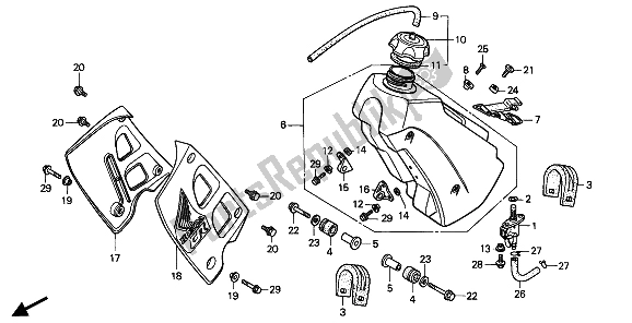 Tutte le parti per il Serbatoio Di Carburante del Honda CR 250R 1991