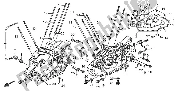 Todas las partes para Caja Del Cigüeñal de Honda VTX 1300S 2005