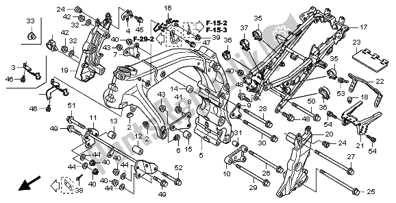 All parts for the Frame Body of the Honda CBF 600N 2008