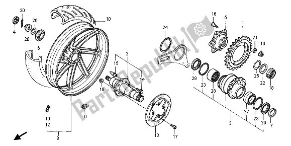 Wszystkie części do Tylne Ko? O Honda RVF 400R 1995