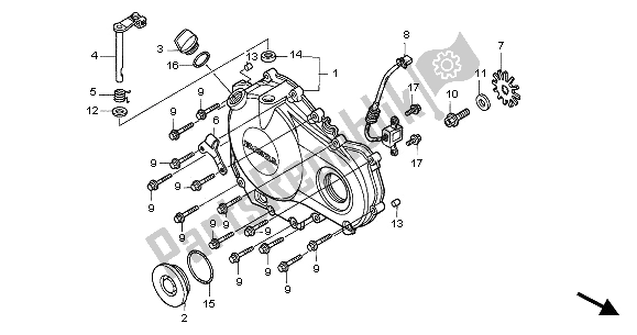 All parts for the Right Crankcase Cover of the Honda CBR 900 RR 2002