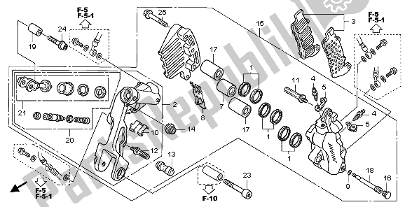 Tutte le parti per il L. Pinza Freno Anteriore del Honda ST 1300A 2007