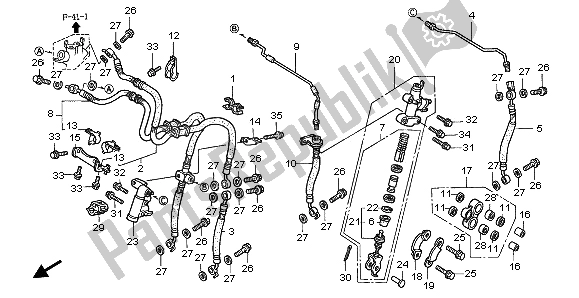 All parts for the Fr Brake Master Cylinder of the Honda ST 1100A 1996