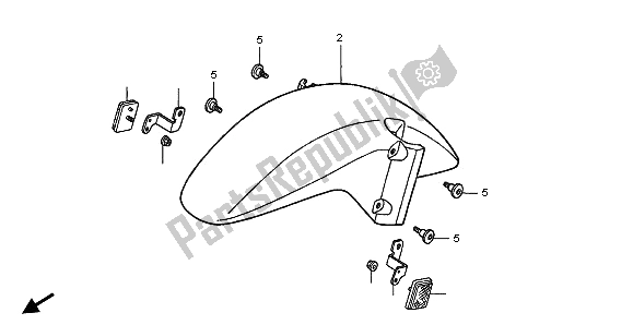 Tutte le parti per il Parafango Anteriore del Honda VTR 1000F 2003