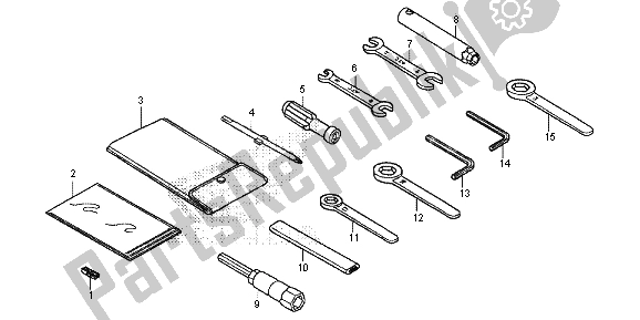 Alle onderdelen voor de Hulpmiddelen van de Honda CRF 250M 2015