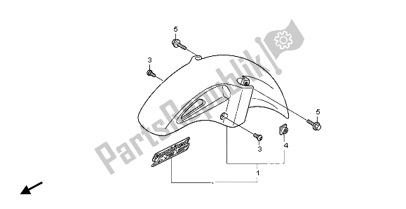 All parts for the Front Fender of the Honda NT 700V 2007