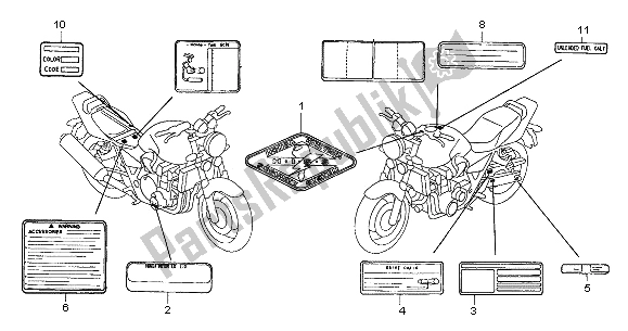 Todas las partes para Etiqueta De Precaución de Honda CB 1300F 2003