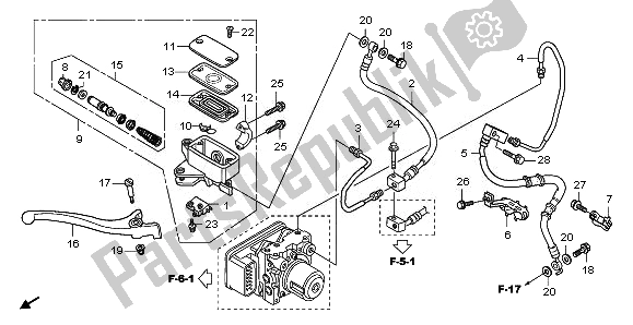 All parts for the Front Brake Master Cylinder of the Honda NSS 250A 2008