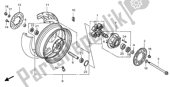 Todas las partes para Rueda Trasera de Honda CBR 1100 XX 2008