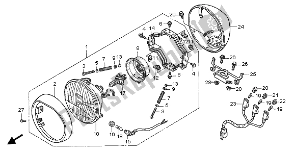 Tutte le parti per il Faro (uk) del Honda GL 1500C 1997