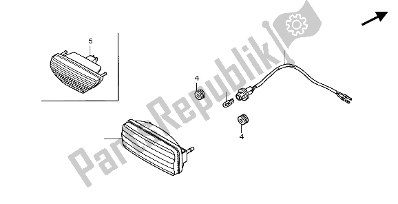 All parts for the Taillight of the Honda TRX 250 EX Sportrax 2006