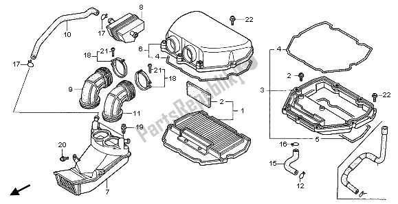 All parts for the Air Cleaner of the Honda CBR 600F 1995