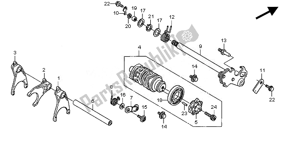 All parts for the Gearshift Drum of the Honda CBR 600 RR 2011