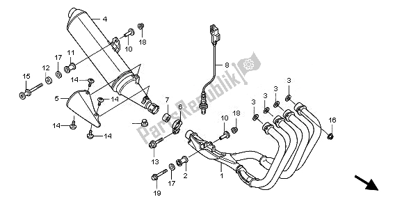 All parts for the Exhaust Muffler of the Honda CBF 600S 2008