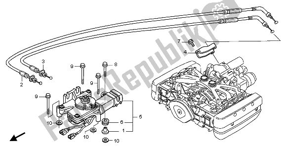 All parts for the Reverse Shift Actuator of the Honda GL 1800 2007