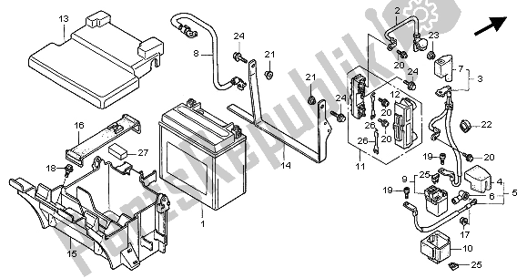 All parts for the Battery of the Honda GL 1500C 2002