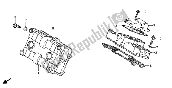 All parts for the Cylinder Head Cover of the Honda VFR 750F 1994