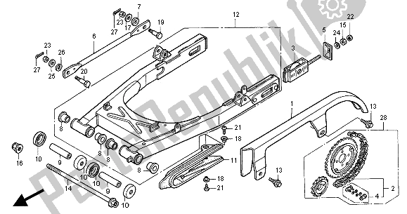 Todas las partes para Basculante de Honda VT 125C2 2000