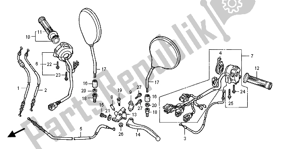 Wszystkie części do D? Wignia Klamki I Prze?? Cznik I Kabel Honda CB 600F Hornet 2001