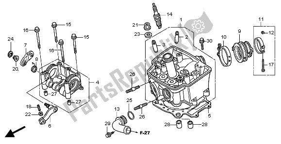 All parts for the Cylinder Head of the Honda CRF 450X 2007