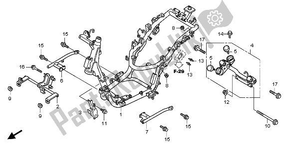 Todas las partes para Cuerpo Del Marco de Honda SH 150 2008