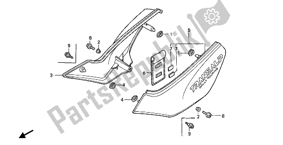 All parts for the Side Cover of the Honda XL 600 1988