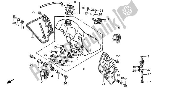 Todas las partes para Depósito De Combustible de Honda CR 500R 1998