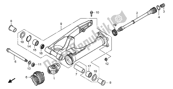 All parts for the Swingarm of the Honda NT 700V 2009