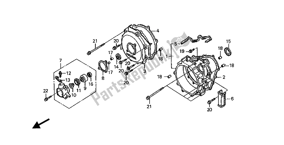 All parts for the Clutch Cover of the Honda ST 1100A 1994