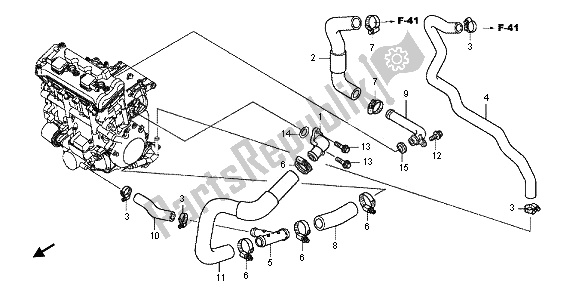 All parts for the Water Pipe of the Honda CBF 1000 FA 2012