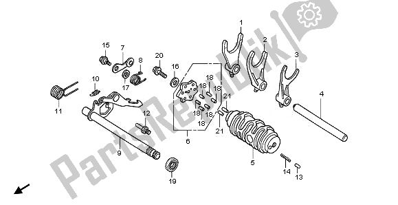Alle onderdelen voor de Versnellingstrommel van de Honda CBR 125 RW 2011
