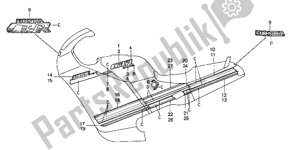 Todas las partes para Marca (3) de Honda CBR 1000F 1988