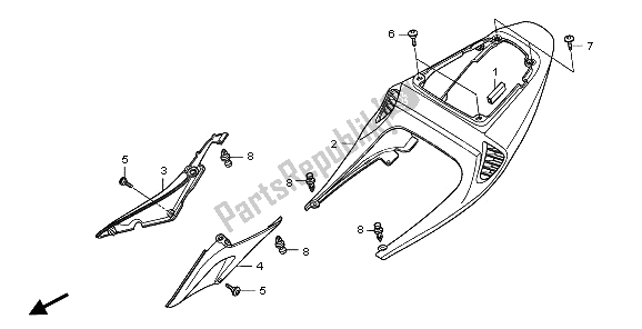 All parts for the Rear Cowl of the Honda CBR 600 RR 2006