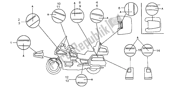 Wszystkie części do Naszywka Honda GL 1500 SE 1996