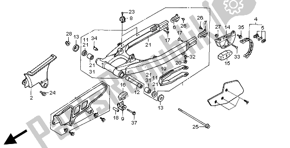 Todas las partes para Basculante Y Caja De Cadena de Honda XR 250R 1995