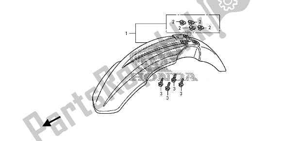 Tutte le parti per il Parafango Anteriore del Honda CRF 150 RB LW 2014