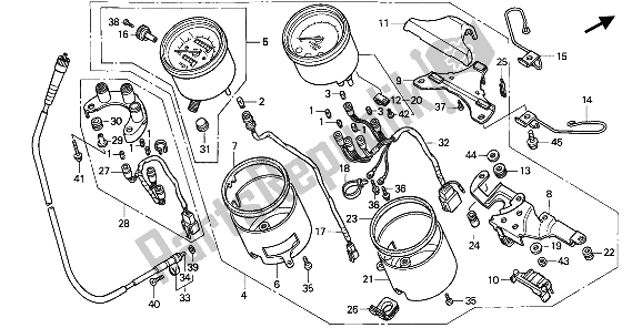 Tutte le parti per il Metro (kmh) del Honda VF 750C 1993