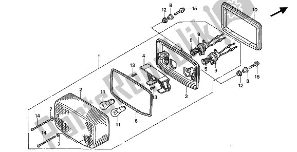 All parts for the Taillight of the Honda CB 750F2 1994