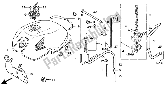 Toutes les pièces pour le Réservoir D'essence du Honda CBF 600 NA 2007