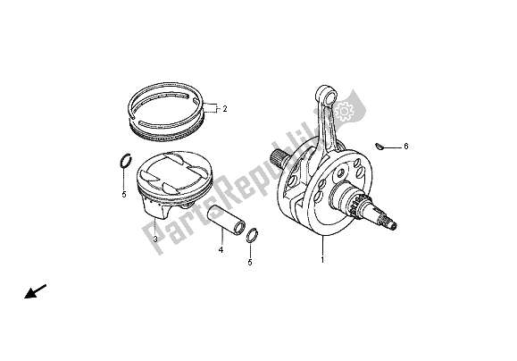 All parts for the Crankshaft & Piston of the Honda CRF 450X 2012