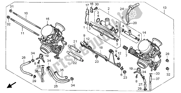 Toutes les pièces pour le Carburateur (ensemble) du Honda CB 500 1997