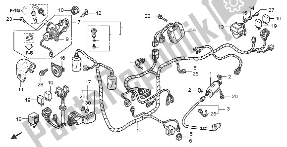 All parts for the Wire Harness of the Honda SH 125 2005