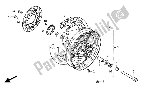 Tutte le parti per il Ruota Anteriore del Honda CBF 500A 2004