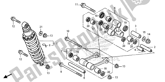 Toutes les pièces pour le Coussin Arrière du Honda CRF 250M 2015