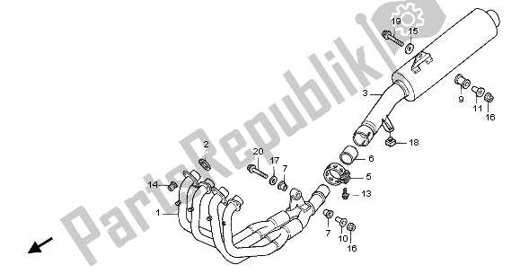 Wszystkie części do T? Umik Wydechowy Honda CBR 600F 2003