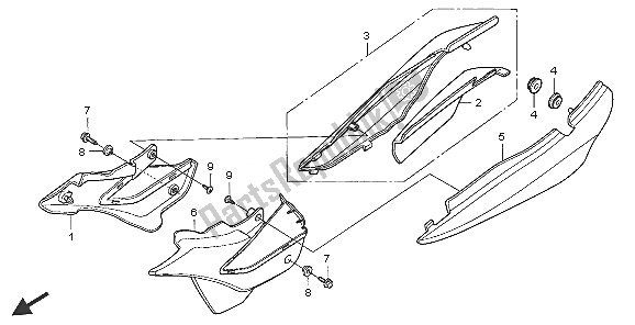 Todas las partes para Cubierta Lateral de Honda XR 125L 2005