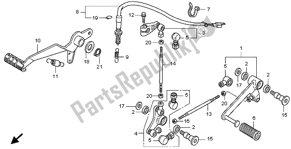 All parts for the Pedal of the Honda CBF 1000A 2009