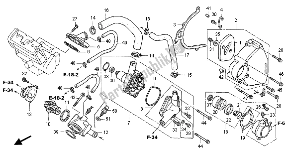 All parts for the Water Pump of the Honda CBR 1100 XX 2001