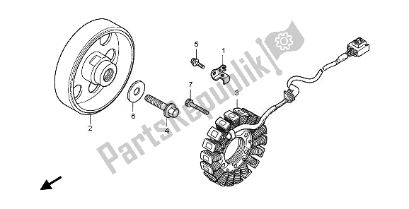 All parts for the Generator of the Honda CBF 1000 SA 2008